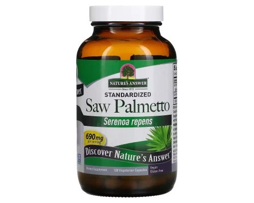 Трави Nature's Answer З Пальметто, 690 мг, Saw Palmetto, Standardized, 120 вегетаріанських до (NTA-16431)