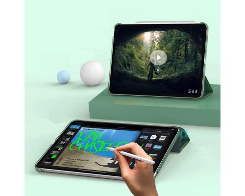 Чохол до планшета BeCover Tri Fold Hard Apple iPad Air 4 10.9 2020/2021 Dark Green (709659) (709659)