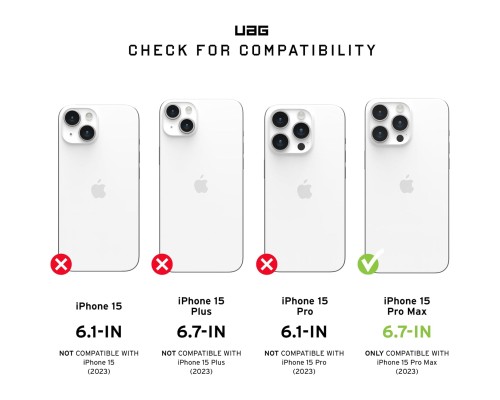 Чохол до мобільного телефона UAG iPhone 15 Pro Max Plyo Magsafe Ice/Rose Gold (114305114348)