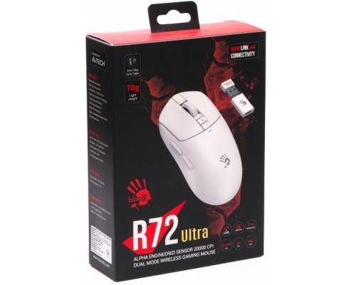 Мишка A4Tech Bloody R72 Ultra Wireless/USB White (4711421000901)