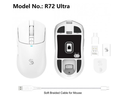 Мишка A4Tech Bloody R72 Ultra Wireless/USB White (4711421000901)