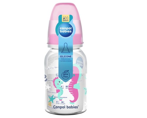 Пляшечка для годування Canpol babies PP LOVE&SEA 120 мл рожева (59/300_pin)