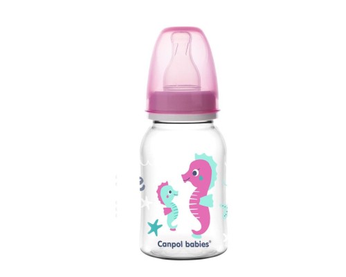 Пляшечка для годування Canpol babies PP LOVE&SEA 120 мл рожева (59/300_pin)