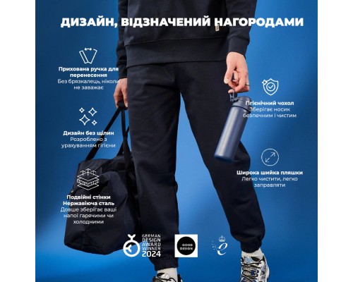 Пляшка для води ION8 OneTouch Vacuum Insulated 500 мл Navy (I8TS500NAVY)