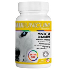 Вітаміни для собак Unicum PREMIUM EXTRA SIZE мультивітамін 100 табл. (4820275971678)