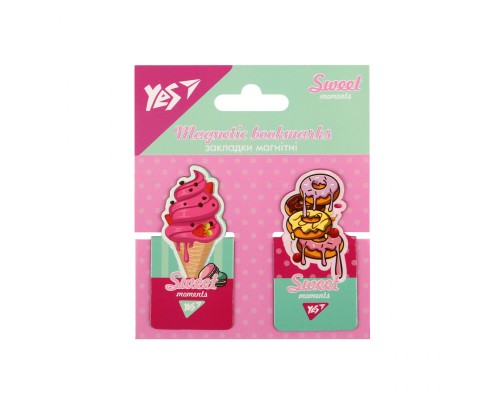Закладки для книг Yes магнітні Sweet Cream, висікання, 2 шт (708401)