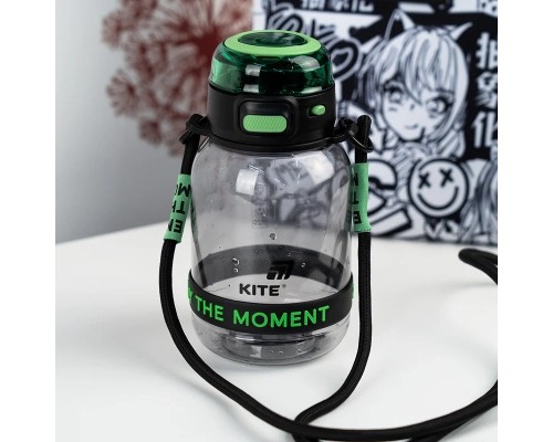 Поїльник-непроливайка Kite 700 мл, чорно-зелена (K25-1218-2)