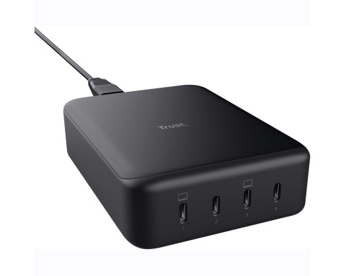 Зарядний пристрій Trust Maxo 4xUSB-C PD240W GaN Black (25413_TRUST)