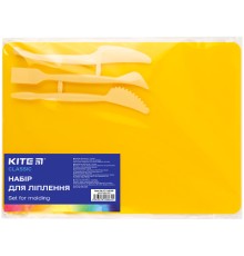 Дошка для пластиліну Kite набір Classic дошка + 3 стеки, жовтий (K-1140-08)