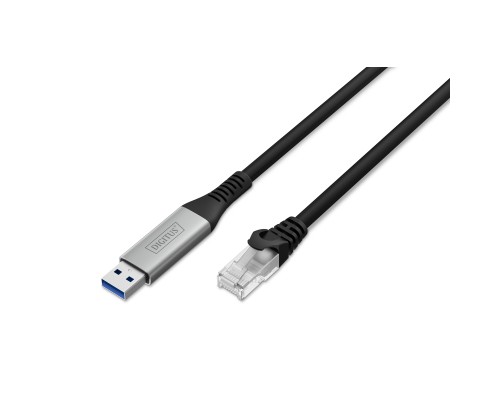 Дата кабель USB AM to RJ45 Ethernet 2.0m CAT6A S/FTP 1Gbps LSZH Digitus (AK-300600-020-S)