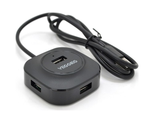 Концентратор VEGGIEG USB 2.0 to 4xUSB 1.0m black (V-U2409)