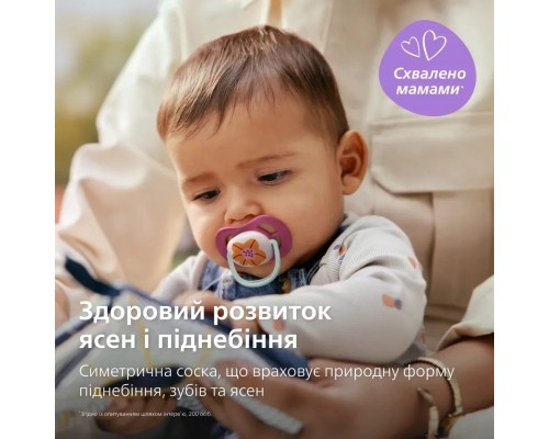 Пустушка Philips AVENT Ultra Air 6-18 місяців 2 шт рожево-помаранчев (SCF080/27)