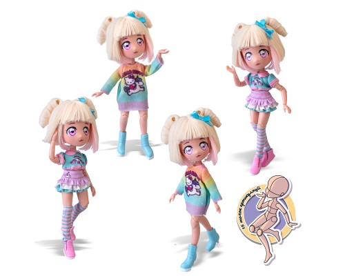 Лялька 4SF Manga Dolls Hello Kitty Стильна Цукерочка-єдиноріг (HKTF2000)