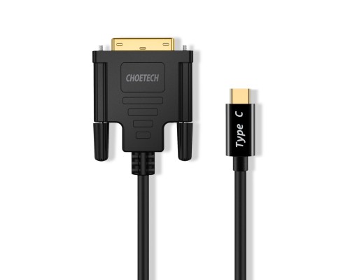 Кабель мультимедійний USB-C to DVI M 1.8m black Choetech (XCD-0018-BK)