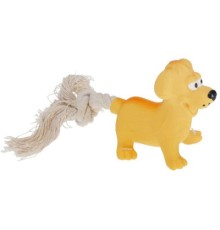Іграшка для собак MISOKO&CO Собака з мотузкою жовтий 18 см (BEIRM00155)