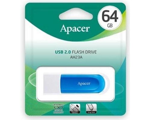 USB флеш накопичувач Apacer 64GB AH23A White USB 2.0 (AP64GAH23AW-1) 