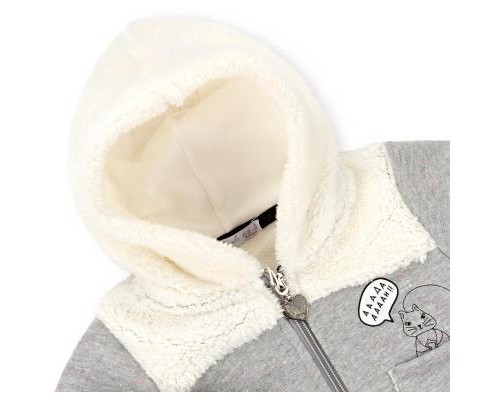 Кофта дитяча Haknur на блискавки з хутряним капюшоном (6943-68G-gray)