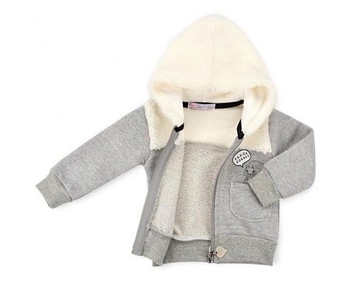 Кофта дитяча Haknur на блискавки з хутряним капюшоном (6943-68G-gray)