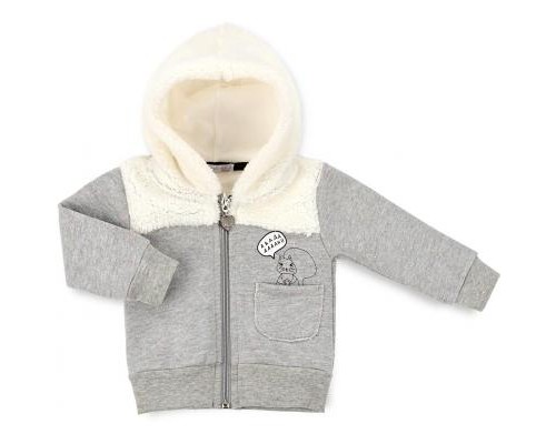 Кофта дитяча Haknur на блискавки з хутряним капюшоном (6943-68G-gray)