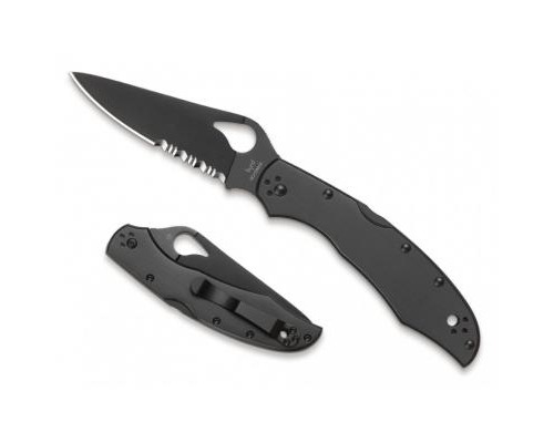 Ніж Spyderco Byrd Cara Cara 2 Black, полусеррейтор (BY03BKPS2)