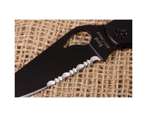 Ніж Spyderco Byrd Cara Cara 2 Black, полусеррейтор (BY03BKPS2)
