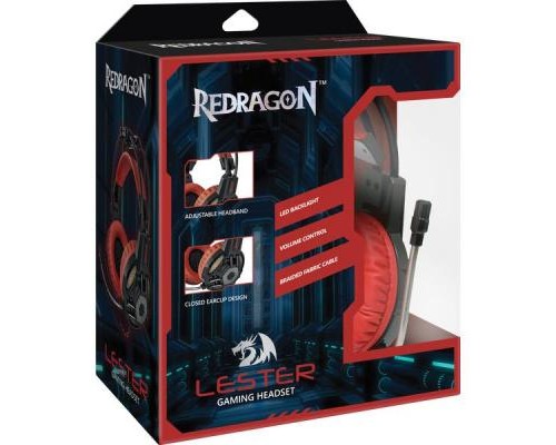 Навушники Redragon Lester Black-Red (64541)