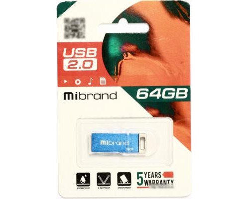 USB флеш накопичувач Mibrand 64GB Сhameleon Blue USB 2.0 (MI2.0/CH64U6U) 
