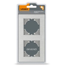 Рамка Videx BINERA сріблястий алюміній 2 пости (VF-BNFRA2H-SL)