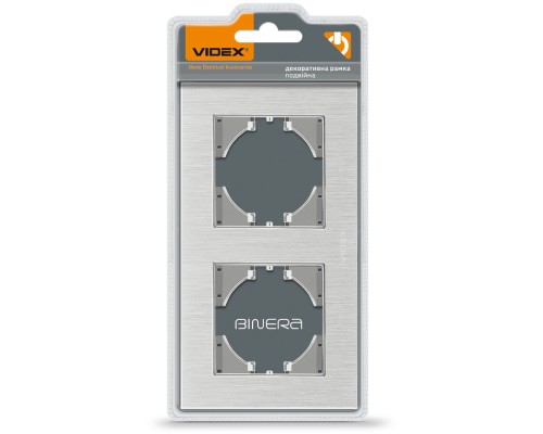 Рамка Videx BINERA сріблястий алюміній 2 пости (VF-BNFRA2H-SL)
