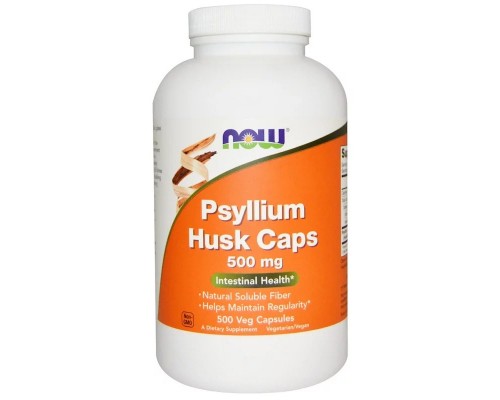 Трави Now Foods Подорожник (псіліума), Psyllium Husks, 500 мг, 500 капсул (NOW-05972)