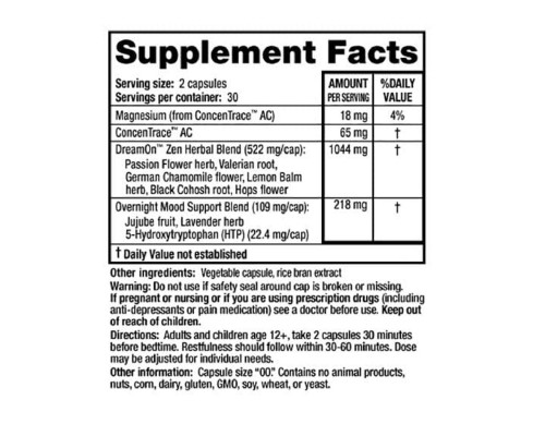 Трави Ridgecrest Herbals Природний Комплекс для Здорового Сну, DreamOn Zen, RidgeCres (RCH162)