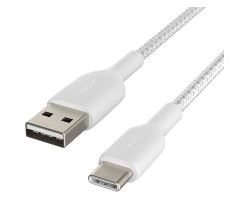 Дата кабель USB 2.0 AM to Type-C 1.0m BRAIDED white Belkin (CAB002BT1MWH)
