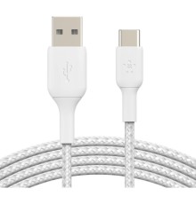 Дата кабель USB 2.0 AM to Type-C 1.0m BRAIDED white Belkin (CAB002BT1MWH)