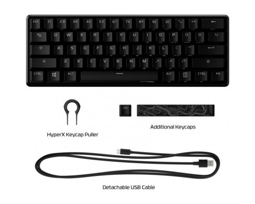 Клавіатура HyperX Alloy Origins 60 Black (4P5N0AA)