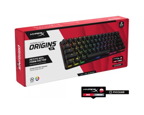 Клавіатура HyperX Alloy Origins 60 Black (4P5N0AA)