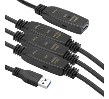 Адаптер USB 3.0 AM - AF, 30 m, active PowerPlant (CA912872) 