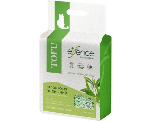 Наповнювач для туалету Essence Tofu з ароматом зеленого чаю 2 мм 6 л (4820261920017)