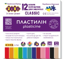 Пластилін ZiBi Classic 12 кольорів 240 г (ZB.6233)