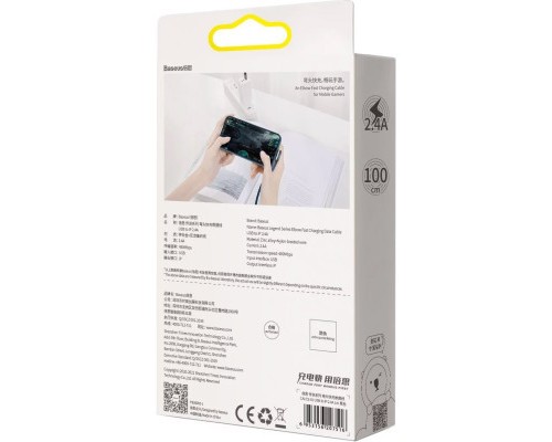 Дата кабель USB 2.0 AM to Lightning 1.0m CACS 2.4A 90 Legend Series Elbow Blue Baseus (CACS000003)