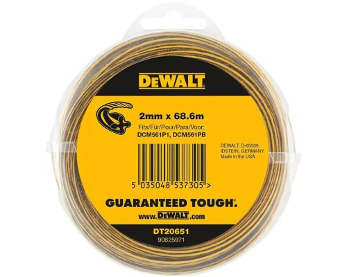 Жилка косильна DeWALT D=2.0 мм, 67 м, кручена (DT20651)
