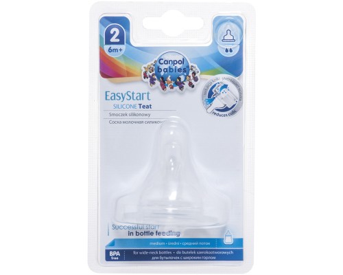 Соска Canpol babies EasyStart силіконова із широкою шийкою, середня 1 шт. (21/721)
