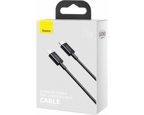 Дата кабель USB-C to Lightning 1.0m 20W Superior Series Black Baseus (CATLYS-A01)