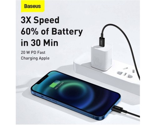 Дата кабель USB-C to Lightning 1.0m 20W Superior Series Black Baseus (CATLYS-A01)