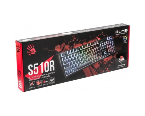 Клавіатура A4Tech Bloody S510R RGB BLMS Switch Red USB Pudding Black (Bloody S510R Pudding Black)