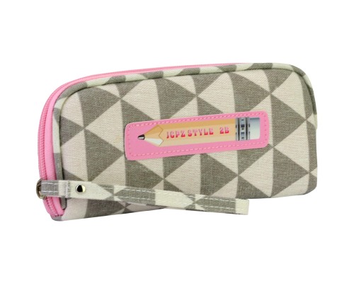 Пенал Cool For School 1 відділення з ремінцем Сірий (J-2621-lt.grey)