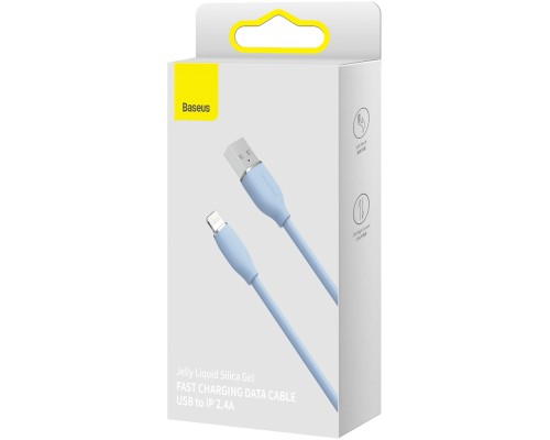Дата кабель USB 2.0 AM to Lightning 1.2m 2.4A Jelly Liquid Silica Gel Blue Baseus (CAGD000003)