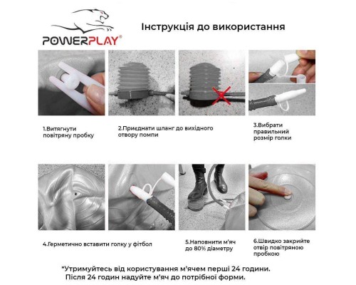 М'яч для фітнесу PowerPlay 4003 75см Блакитний + помпа (PP_4003_75_Sky_Blue)