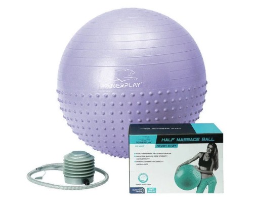 М'яч для фітнесу PowerPlay 4003 75см Блакитний + помпа (PP_4003_75_Sky_Blue)