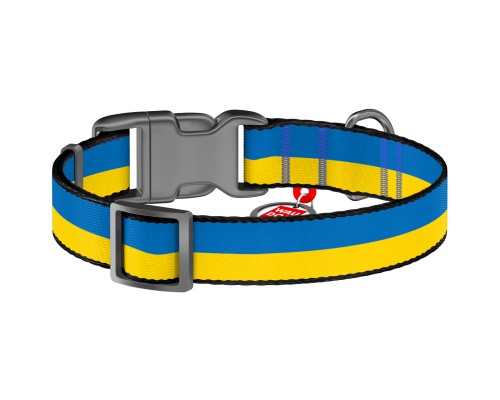 Нашийник для тварин WAUDOG Nylon з QR паспортом Colors of freedom пластиковий фастекс S (4501-4020)