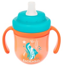 Поїльник-непроливайка Baboo із силіконовим носиком, 200 мл, 6+ міс (Sea Life / помаранчева) (8-130)